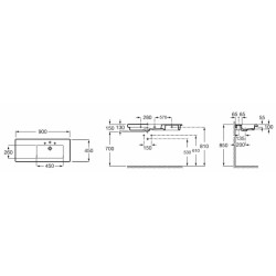 Umyvadlo Roca Prisma 90x45 cm odkládací plocha vlevo A327543000