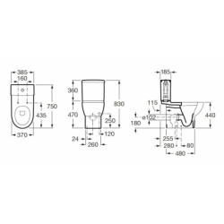 Wc kombi, pouze mísa Roca Meridian vario odpad A34224H000