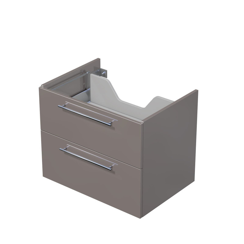 Koupelnová skříňka pod desku se 2 zásuvkami Naturel Ratio 70x56x50 cm basalto lesk ZB702Z56.A2496