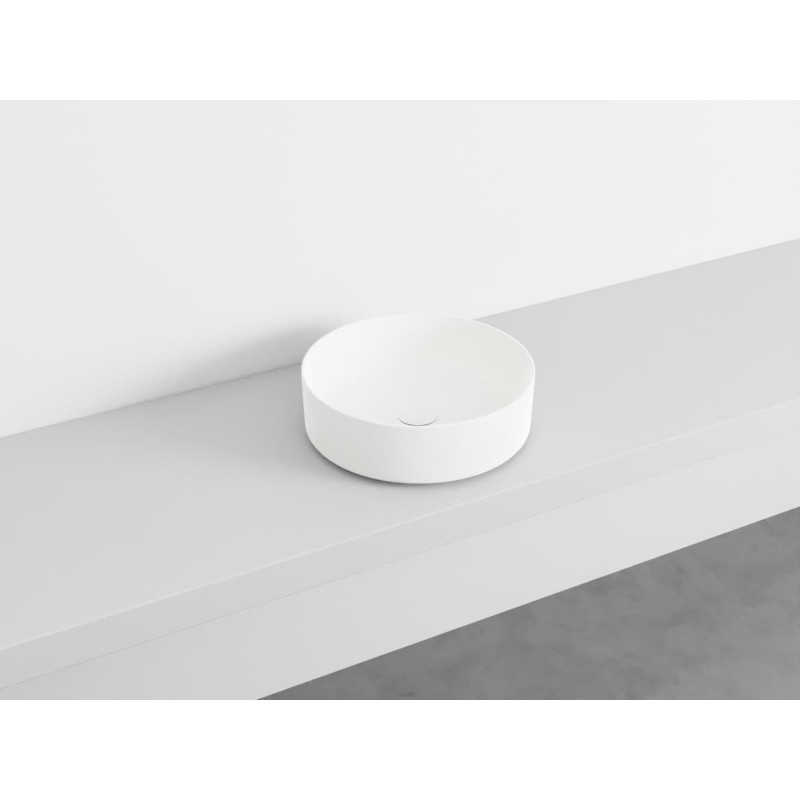 Kulaté umyvadlo na desku CIELO Shui comfort 40 cm bílá matná SHCOLAT40TL