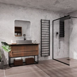 Radiátor kombinovaný Isan Fresh 150x40 cm středové připojení černý samet DFRE15000400CSMS