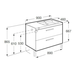 Koupelnová skříňka pod umyvadlo Roca Prisma 89x46x66,7 cm bílá A856883806