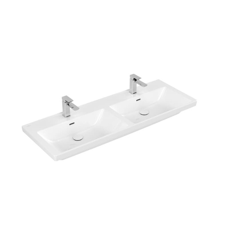 Villeroy & Boch dvojumyvadlo Subway 3.0 1300 x 475 x 165 mm, alpská bílá, CeramicPlus, s přepadem, neleštěno