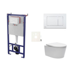 Cenově zvýhodněný závěsný WC set SAT do lehkých stěn / předstěnová montáž+ WC SAT Brevis SIKOSSBR20K