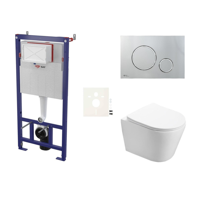 Cenově zvýhodněný závěsný WC set SAT do lehkých stěn / předstěnová montáž+ WC SAT Infinitio SIKOSSIN71K