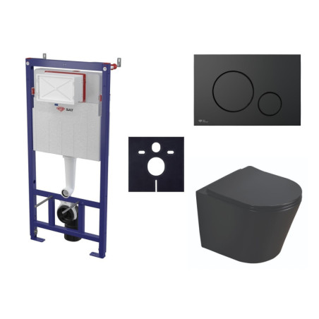 Cenově zvýhodněný závěsný WC set SAT do lehkých stěn / předstěnová montáž+ WC SAT Infinitio SIKOSSINB68K