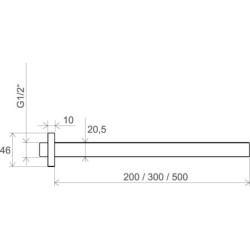 Sprchové rameno Ravak 704.00 chrom X07P179