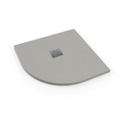 Sprchová vanička čtvrtkruhová SAT Alek 80x80 cm litý mramor šedá SATALEK80SS