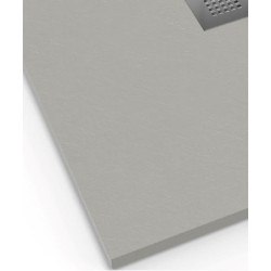 Sprchová vanička čtvrtkruhová SAT Alek 80x80 cm litý mramor šedá SATALEK80SS