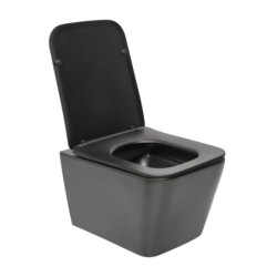 Wc závěsné SAT Infinitio včetně prkénka softclose, černá mat, zadní odpad SATINF012SREXPBKM