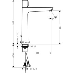 Vysoká umyvadlová baterie Hansgrohe Talis Select E s výpustí chrom 71752000
