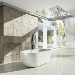 Volně stojící vana Ravak Freedom O 169x80 cm, krytka přepadu a odtoku černá XC00100032