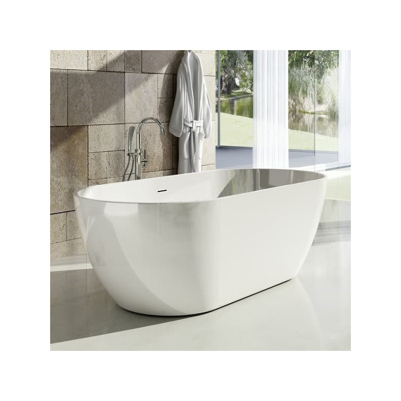 Volně stojící vana Ravak Freedom O 169x80 cm, krytka přepadu a odtoku černá XC00100032