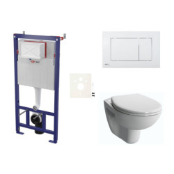 Cenově zvýhodněný závěsný WC set SAT do lehkých stěn / předstěnová montáž+ WC VitrA Normus SIKOSSNORBO20K