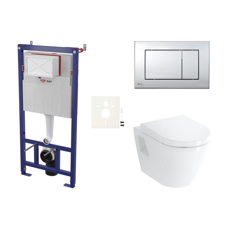 Cenově zvýhodněný závěsný WC set SAT do lehkých stěn / předstěnová montáž+ WC VitrA Integra SIKOSSINTSC21K