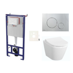 Cenově zvýhodněný závěsný WC set SAT do lehkých stěn / předstěnová montáž+ WC VitrA Integra SIKOSSINTRESU71K