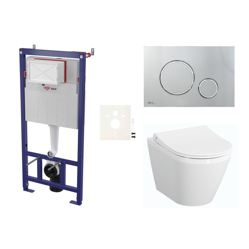 Cenově zvýhodněný závěsný WC set SAT do lehkých stěn / předstěnová montáž+ WC VitrA Integra SIKOSSINTRESU71K