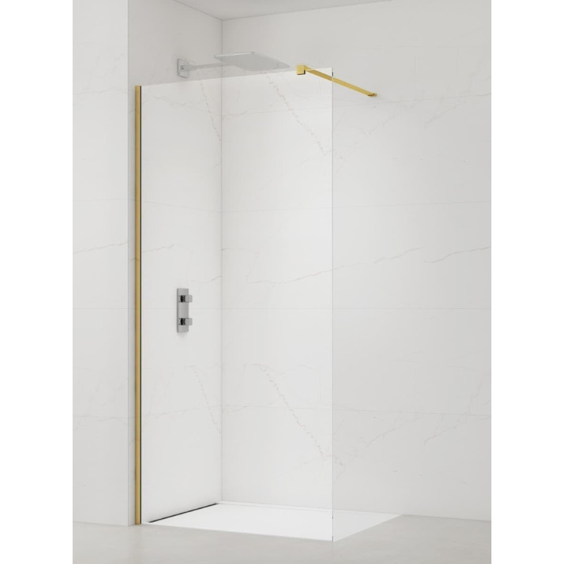 Sprchová zástěna Walk-in 90 cm SAT v barvě profilu zlatá lesk SATBWI90PRZ