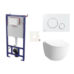 Cenově zvýhodněný závěsný WC set SAT do lehkých stěn / předstěnová montáž+ WC VitrA Sento SIKOSSSEN70K