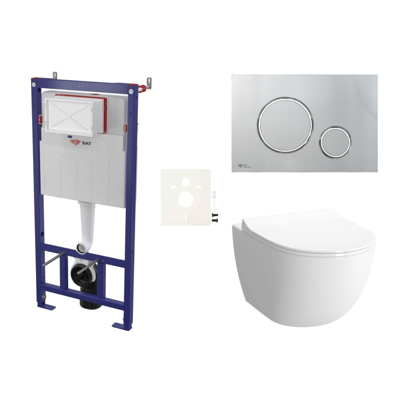 Cenově zvýhodněný závěsný WC set SAT do lehkých stěn / předstěnová montáž+ WC VitrA Sento SIKOSSSEN71K