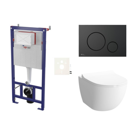 Cenově zvýhodněný závěsný WC set SAT do lehkých stěn / předstěnová montáž+ WC SAT Infinitio SIKOSSINF68K