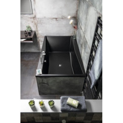 Obdélníková vana Polysan QUEST 180x100 cm akrylát levá i pravá černá 78511BM