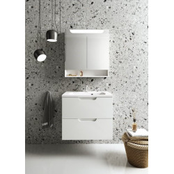 Koupelnová skříňka pod umyvadlo Ravak Classic II 60x58,5x45 cm bílá/šedá lesk X000001477
