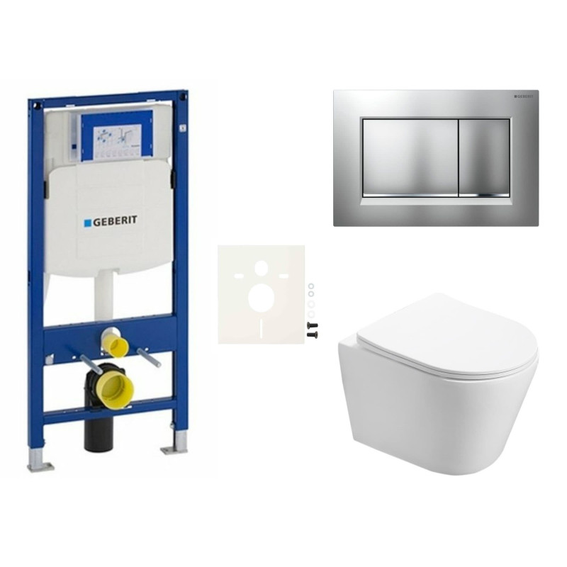 Cenově zvýhodněný závěsný WC set Geberit do lehkých stěn / předstěnová montáž+ WC SAT Infinitio SIKOGES3INF7
