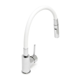 Dřezová baterie S-Line Pro se silikonovým ramínkem bílá/chrom SIKOBSLPRO290B2F