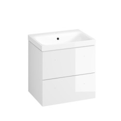 Koupelnová skříňka s umyvadlem Cersanit Larga 60x61.5x45 cm bílá lesk S801-352-DSM