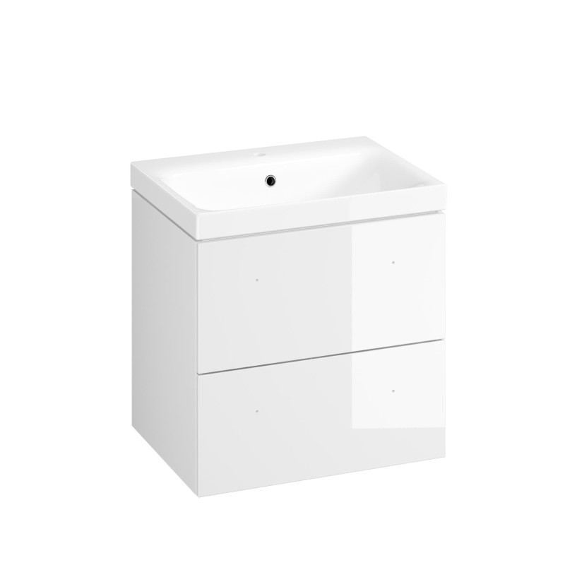 Koupelnová skříňka s umyvadlem Cersanit Larga 60x61.5x45 cm bílá lesk S801-352-DSM