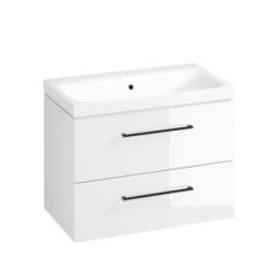 Koupelnová skříňka s umyvadlem Cersanit Larga 80x61,5x45 cm bílá lesk S801-351-DSM