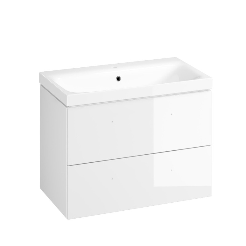 Koupelnová skříňka s umyvadlem Cersanit Larga 80x61,5x45 cm bílá lesk S801-351-DSM