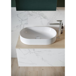 Umyvadlo na desku Cersanit Inverto 60x35 cm bez otvoru pro baterii K671-009