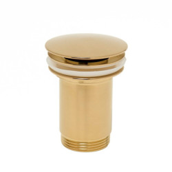 Výpust umyvadlová Alca CLICK/CLACK 5/4" celokovová s přepadem, velká zátka zlatá matná A392-G-B