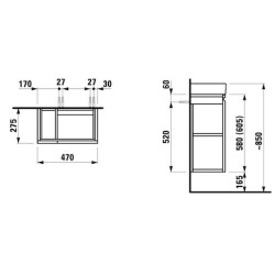 Koupelnová skříňka pod umyvadlo Laufen Pro S 47x27,5x62 cm bílá lesk H4830020954751