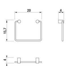 Držák ručníků Jika Basic chrom 813A.4.004.400.1