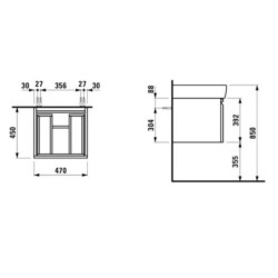 Koupelnová skříňka pod umyvadlo Laufen Pro 47x45x39 cm bílá H4830240954631