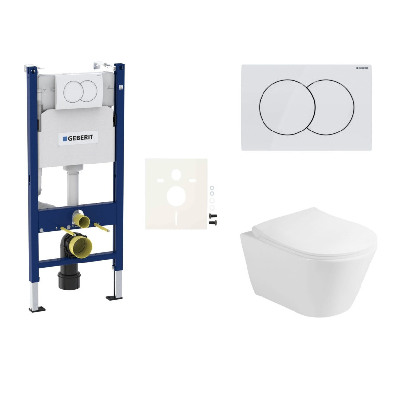 Cenově zvýhodněný závěsný WC set Geberit do lehkých stěn / předstěnová montáž+ WC Glacera Ava SIKOGESAVAD01