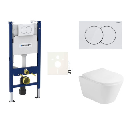 Cenově zvýhodněný závěsný WC set Geberit do lehkých stěn / předstěnová montáž+ WC Glacera Ava SIKOGESAVAD01