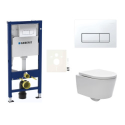 Cenově zvýhodněný závěsný WC set Geberit do lehkých stěn / předstěnová montáž+ WC SAT Brevis SIKOGESBRED50