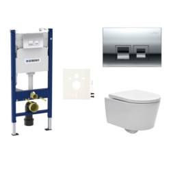 Cenově zvýhodněný závěsný WC set Geberit do lehkých stěn / předstěnová montáž+ WC SAT Brevis SIKOGESBRED35