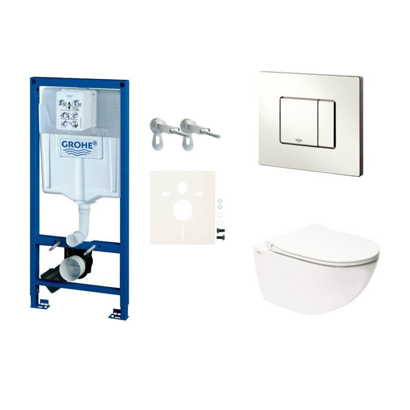 Cenově zvýhodněný závěsný WC set GROHE do lehkých stěn / předstěnová montáž+ WC SAT Infinitio SIKOGRSINF2S