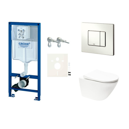 Cenově zvýhodněný závěsný WC set GROHE do lehkých stěn / předstěnová montáž+ WC Vitra Integra SIKOGRSINTRE2S