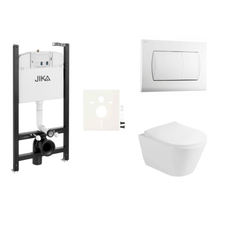 Cenově zvýhodněný závěsný WC set Jika do lehkých stěn / předstěnová montáž+ WC Glacera Ava SIKOJSAVA1