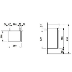 Koupelnová skříňka pod umyvadlo Laufen Pro 47x31x58 cm bílá H4830120954631