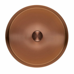 Umyvadlo na desku v barvě rose gold SAT Aurum 38x38 cm bez přepadu SATAUR3838BRG