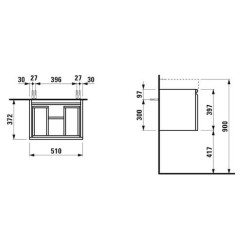 Koupelnová skříňka pod umyvadlo Laufen Pro 52x37x39 cm bílá lesk H4830210954751