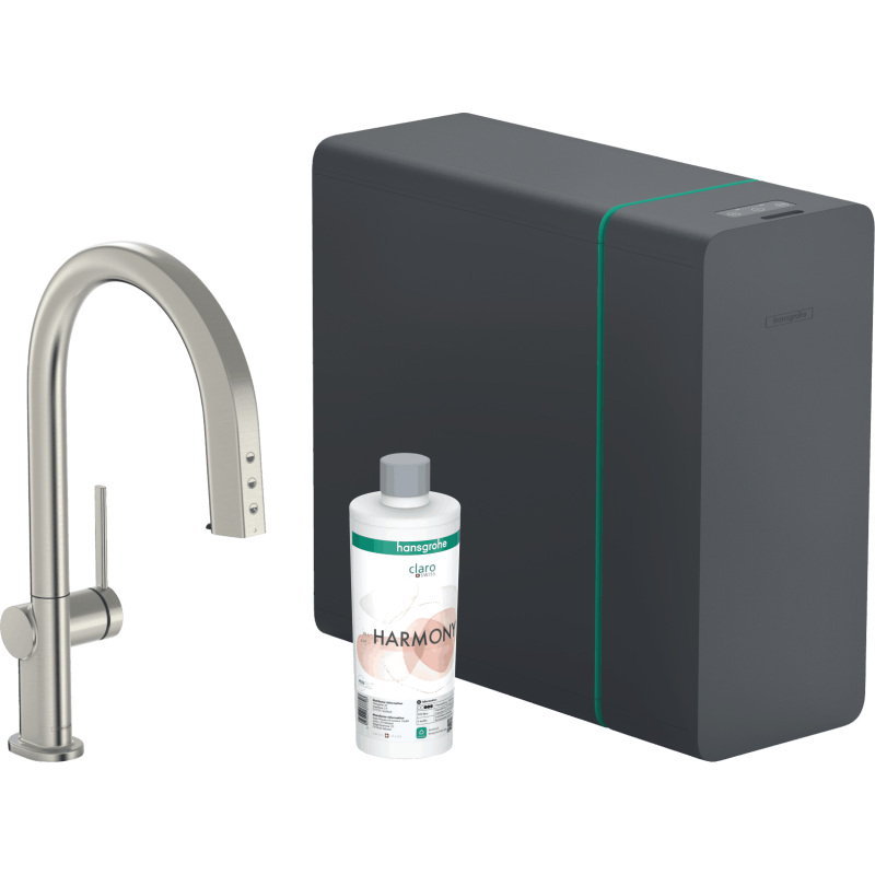 Dřezová baterie Hansgrohe Aqittura bez výpusti nerez 76836800