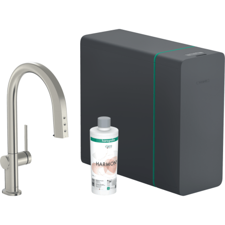 Dřezová baterie Hansgrohe Aqittura bez výpusti nerez 76836800